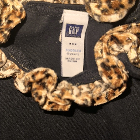 Leopard trim print onesie solid black. - Picture 2 of 3